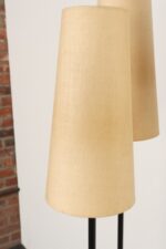 Vintage Black Metal Three Fixture Floor Lamp with Shades by David Wurster - Image 13