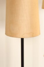 Vintage Black Metal Three Fixture Floor Lamp with Shades by David Wurster - Image 15