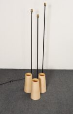 Vintage Black Metal Three Fixture Floor Lamp with Shades by David Wurster - Image 6
