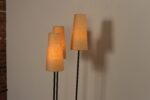 Vintage Black Metal Three Fixture Floor Lamp with Shades by David Wurster - Image 9