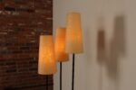 Vintage Black Metal Three Fixture Floor Lamp with Shades by David Wurster - Image 10