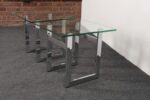 Mid Century American Modern Side / End Tables in Chrome with Square Glass Tops - Image 8