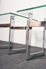 Mid Century American Modern Side / End Tables in Chrome with Square Glass Tops - Image 19