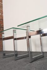 Mid Century American Modern Side / End Tables in Chrome with Square Glass Tops - Image 20