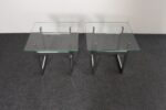 Mid Century American Modern Side / End Tables in Chrome with Square Glass Tops - Image 15