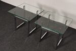 Mid Century American Modern Side / End Tables in Chrome with Square Glass Tops - Image 16