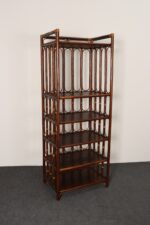 Vintage French Stained Bamboo and Rattan Six Tier Open Etagere / Bookshelf - Image 4