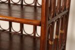 Vintage French Stained Bamboo and Rattan Six Tier Open Etagere / Bookshelf - Image 16