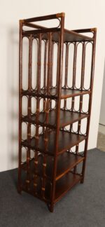 Vintage French Stained Bamboo and Rattan Six Tier Open Etagere / Bookshelf - Image 5