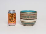 Vintage Italian Turquoise and Gilt Ceramic "Seta" Bowl by Aldo Londi for Bitossi - Image 6