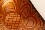 Vintage Italian Modernist Amber Enamel on Copper Curved Plate with Floral Motif - Image 17