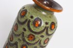 Vintage Italian Green, Brown and Orange Glaze Incised Ceramic Vase by Bitossi - Image 8