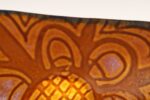 Vintage Italian Modernist Amber Enamel on Copper Curved Plate with Floral Motif - Image 15