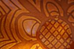 Vintage Italian Modernist Amber Enamel on Copper Curved Plate with Floral Motif - Image 16