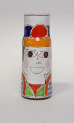 Hand Painted Italian Modernist Ceramic Figural Vase by Giovanni De Simone - Image 2