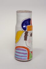 Hand Painted Italian Modernist Ceramic Figural Vase by Giovanni De Simone - Image 3
