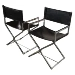 Pair of Vintage Chrome and Naugahyde Director's Chairs by Robert Kjer Jakobsen