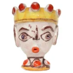 Diminutive Italian Modern Ceramic "King" Candle Holder by Giovannni De Simone