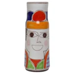 Hand Painted Italian Modernist Ceramic Figural Vase by Giovanni De Simone