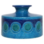Vintage Italian Modern Ceramic Rimini Blu "Ikano" Vase by Aldo Londi for Bitossi