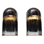 Pair of Italian Modern Space Age Sculptural Chrome "Helmet" Table Lamps