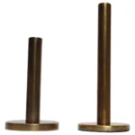 Set of Two Vintage Patinated Brass Candlesticks with Cork Bases