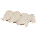 Set of Three Vintage Italian Unglazed Ceramic Boars by Aldo Londi for Bitossi