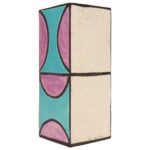 Vintage Turquoise and Purple Glazed Ceramic Vase by Aldo Londi for Bitossi Italy