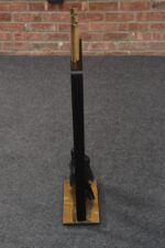 Vintage Modernist Iron and Brass Fireplace Tool Set with Brush, Shovel and Poker - Image 5