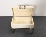 Vintage Karl Springer-Style Parchment Wrapped Trunk / Box on Nickel Plated Base - Image 6