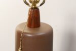 Vintage Brown Ceramic and Walnut Table Lamp with Finial by Gordon and Jane Martz - Image 12