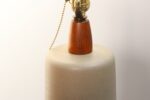 Vintage Gordon and Jane Martz Taupe Ceramic and Walnut Table Lamp with Finial - Image 11