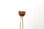 Vintage Gordon and Jane Martz Taupe Ceramic and Walnut Table Lamp with Finial - Image 22