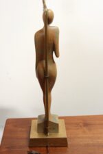 Pair of Vintage Male and Female Figural Carved Table Lamps by Clifford C Stasack - Image 17