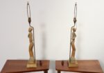 Pair of Vintage Male and Female Figural Carved Table Lamps by Clifford C Stasack - Image 5