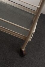 Vintage Tamiami Two Tier Glass and White Enamel Metal Bar Cart by Brown Jordan - Image 17