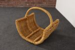 Large Vintage Woven Wicker Catchall / Magazine / Log Holder Basket - Image 5