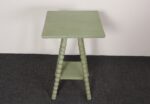 Vintage Folk Art Two Tier Mint Green Bobbin Side Table - Image 6