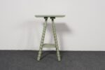 Vintage Folk Art Two Tier Mint Green Bobbin Side Table - Image 5