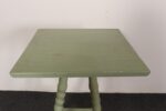 Vintage Folk Art Two Tier Mint Green Bobbin Side Table - Image 14