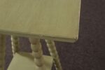 Vintage Folk Art Two Tier Mint Green Bobbin Side Table - Image 16