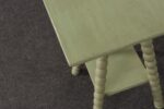 Vintage Folk Art Two Tier Mint Green Bobbin Side Table - Image 18