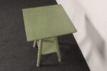 Vintage Folk Art Two Tier Mint Green Bobbin Side Table - Image 11