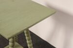 Vintage Folk Art Two Tier Mint Green Bobbin Side Table - Image 21