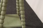 Vintage Folk Art Two Tier Mint Green Bobbin Side Table - Image 27