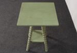 Vintage Folk Art Two Tier Mint Green Bobbin Side Table - Image 8