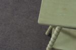 Vintage Folk Art Two Tier Mint Green Bobbin Side Table - Image 28