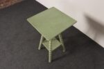 Vintage Folk Art Two Tier Mint Green Bobbin Side Table - Image 4