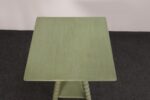 Vintage Folk Art Two Tier Mint Green Bobbin Side Table - Image 13