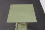 Vintage Folk Art Two Tier Mint Green Bobbin Side Table - Image 12